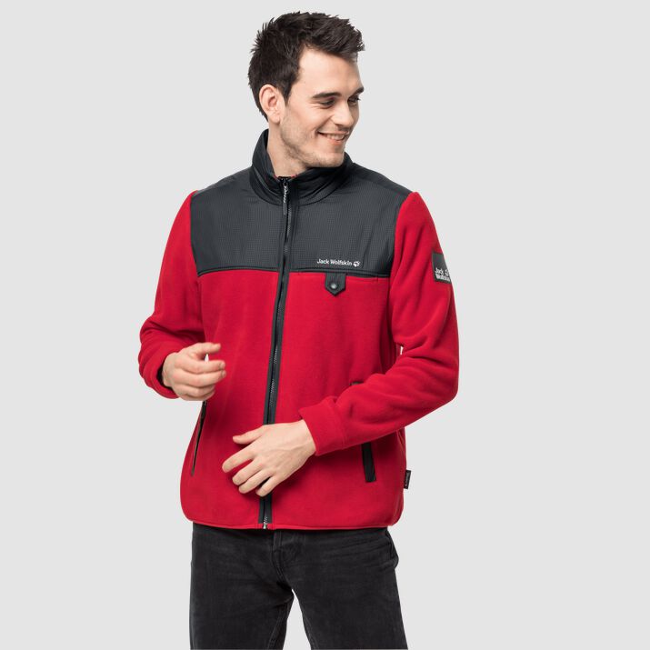 Jack Wolfskin Mens Dna Grizzly Fleece Jacket Red 902438NFG